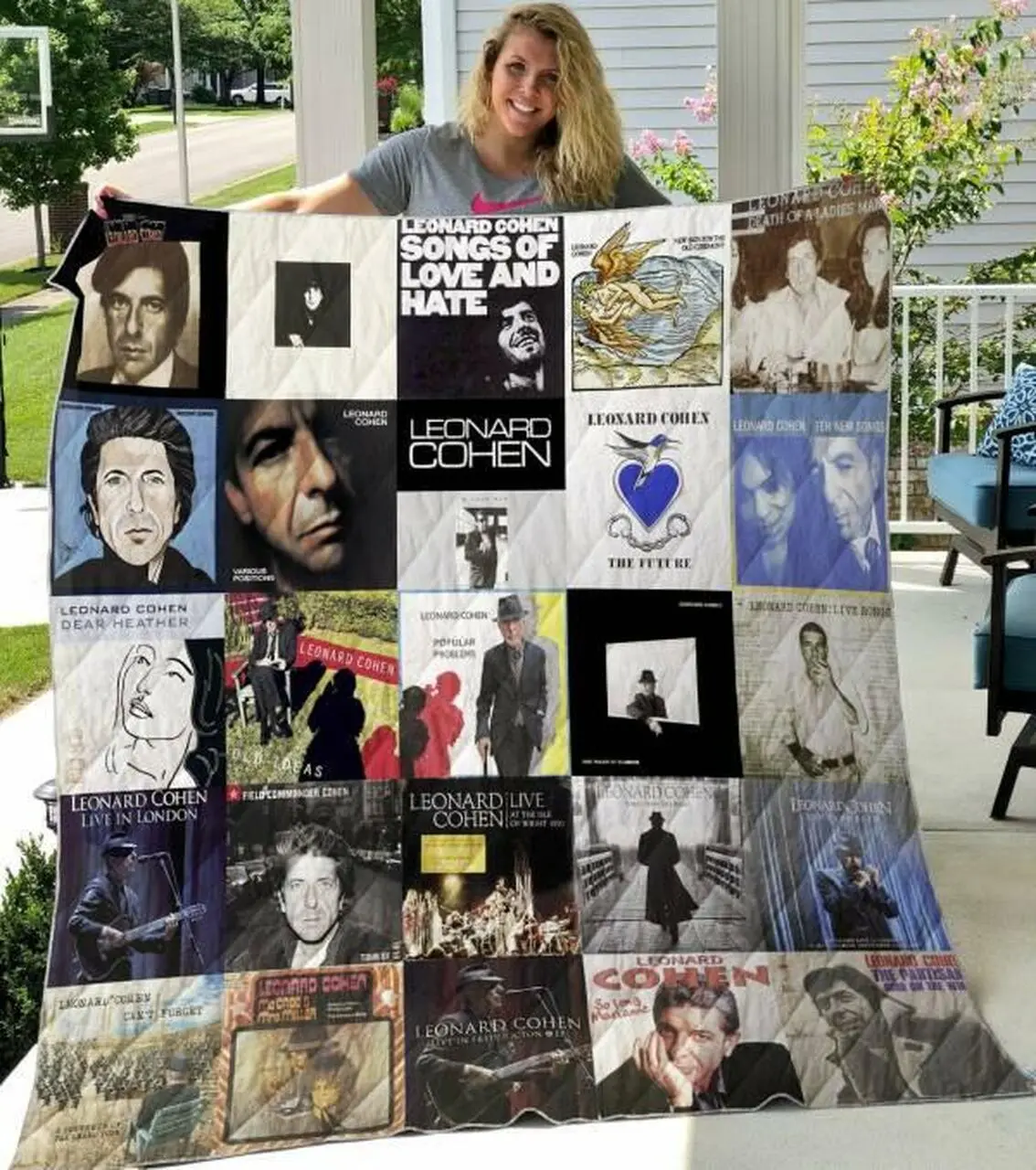 Leonard Cohen Quilt Blanket Limited Quilt Blanket and Home Decor