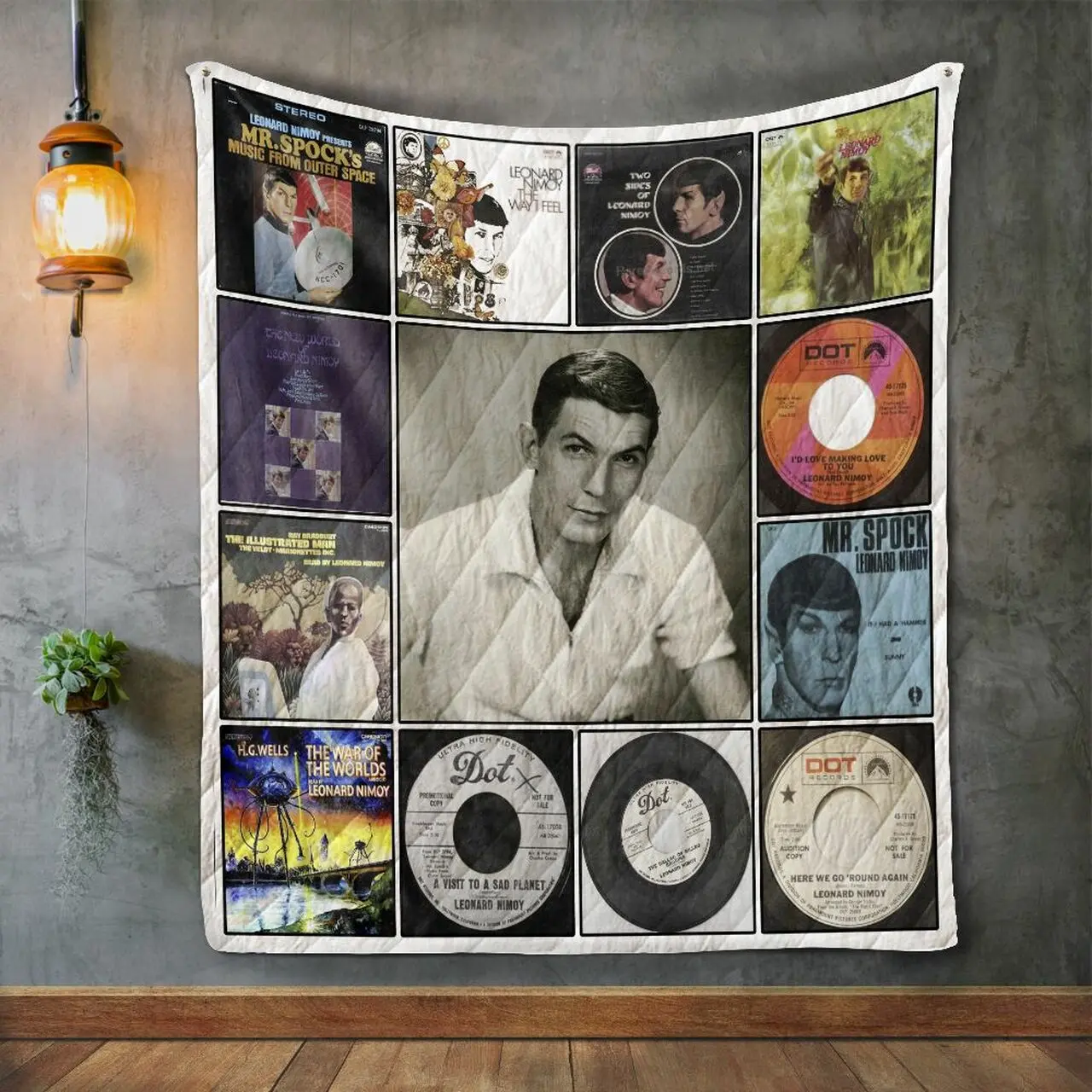 Leonard Nimoy Album Covers Quilt Blanket and Home Decor