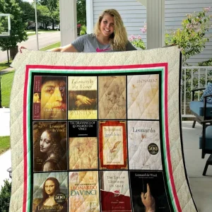 Leonardo Da Vinci Books Quilt Blanket and Home Decor