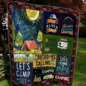 Let S Camping Quilt Blanket Quilt and Home Decor