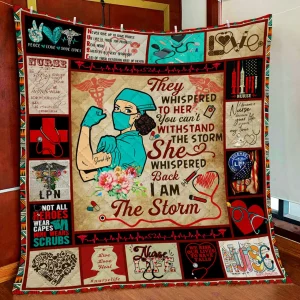 Licensed Practical Nurse, I Am The Storm Quilt Blanket and Home Decor