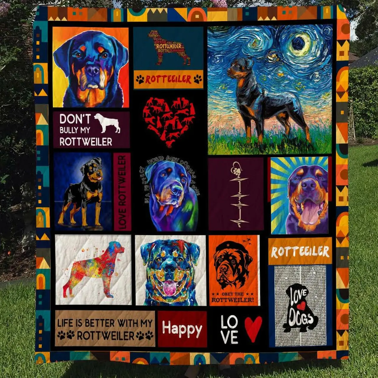 Life Is The Better With Rottweiler Quilt and Home Decor