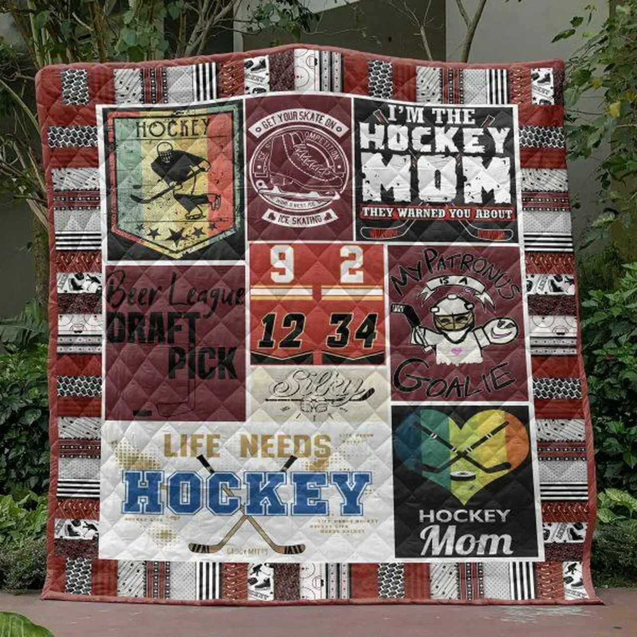 Life Needs Hockey Quilt Blanket Aa22 Quilt and Home Decor