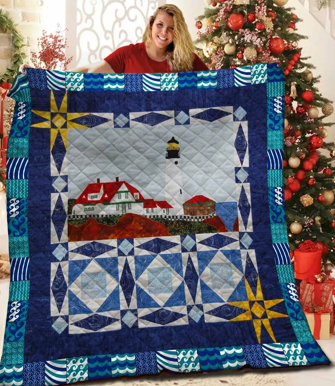 Lighthouse Quilt Jzc and Home Decor