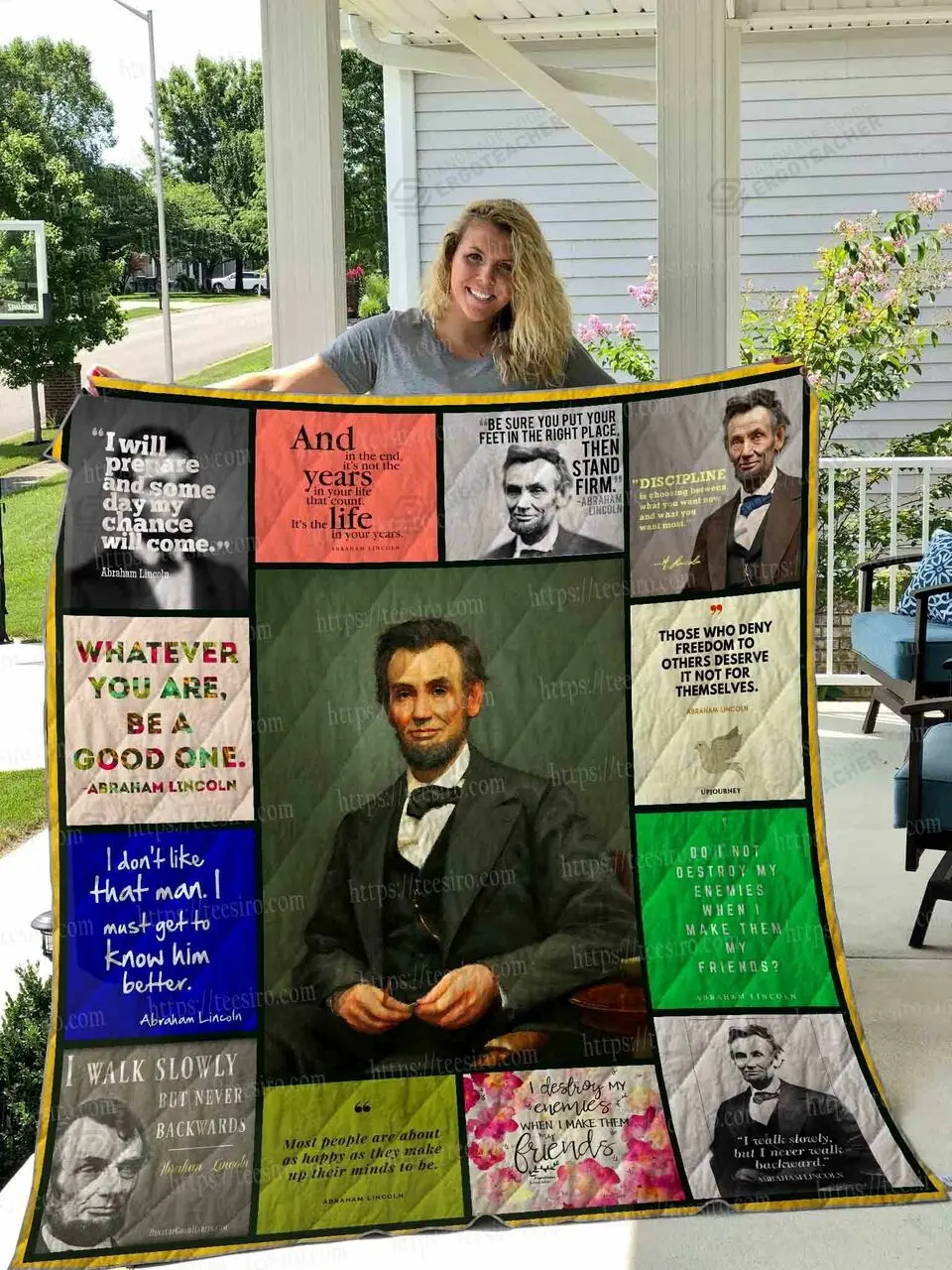 Lincoln Quotes Quilt Blanket 01 and Home Decor