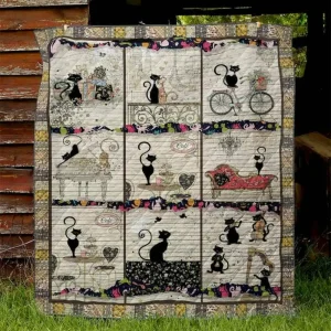 Ll Cat Quilt Blanket Ver 06 and Home Decor