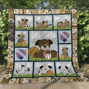 Ll Cute Dogs Quilt Blanket and Home Decor