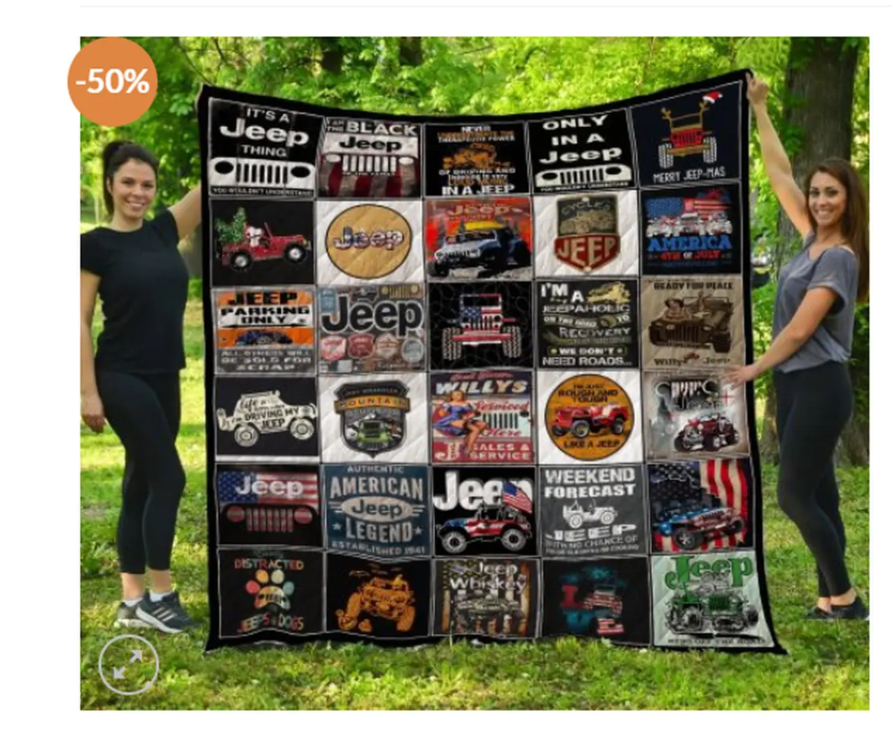 Ll Jeep Quilt Blanket and Home Decor