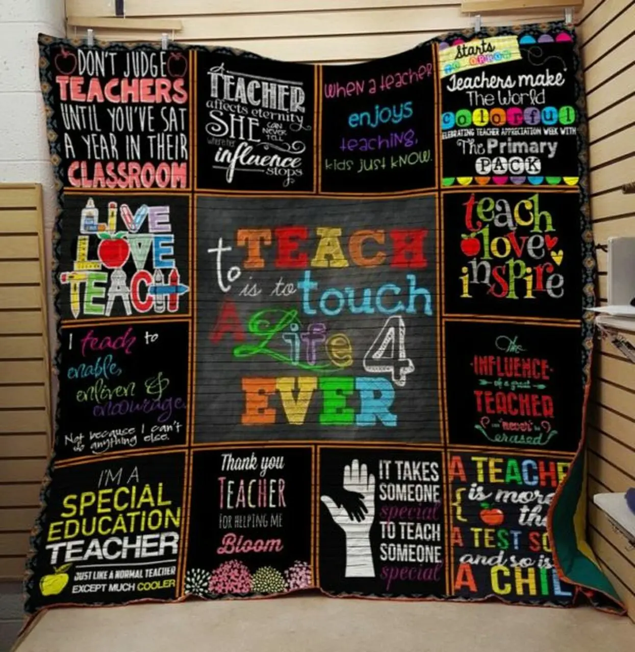 Ll – Teacher Quilt Blanket and Home Decor