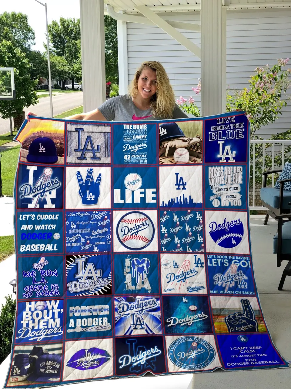 Los Angeles Dodgers Quilt Blanket and Home Decor