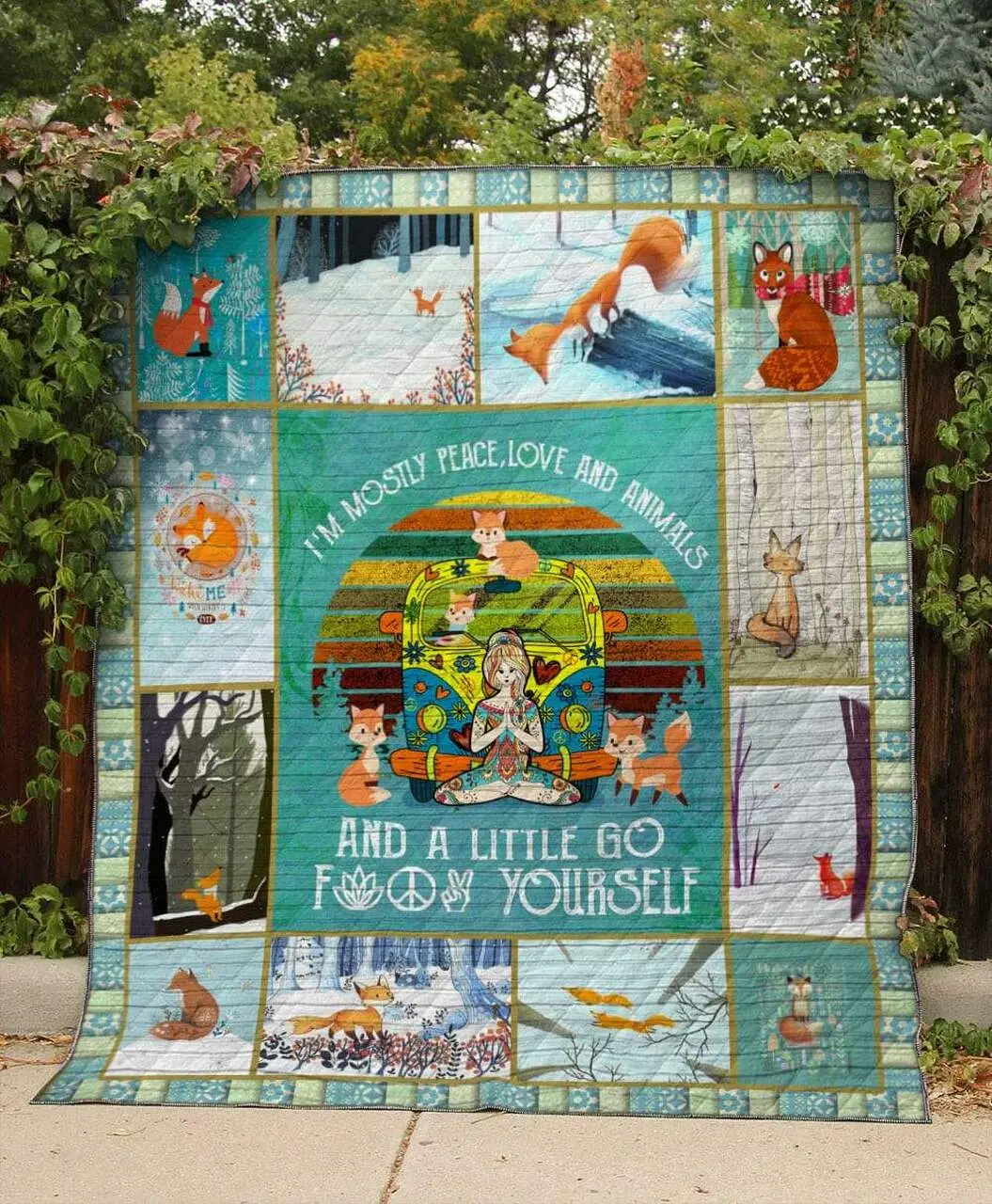Love And Animals Fox Quilt and Home Decor