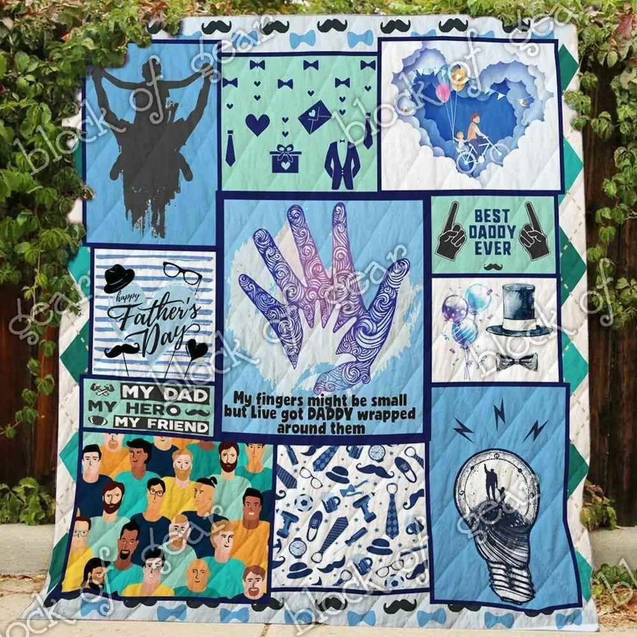 Love Dad Blanket Kc1307 Quilt and Home Decor