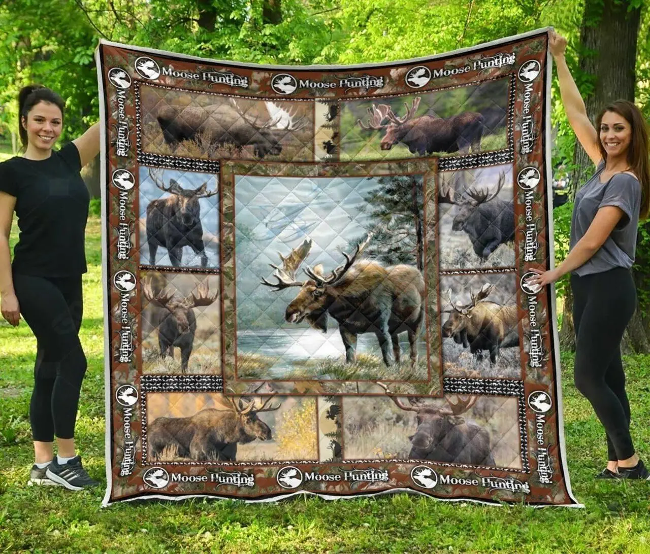 Love Moose Hunting Like Quilt Blanket and Home Decor