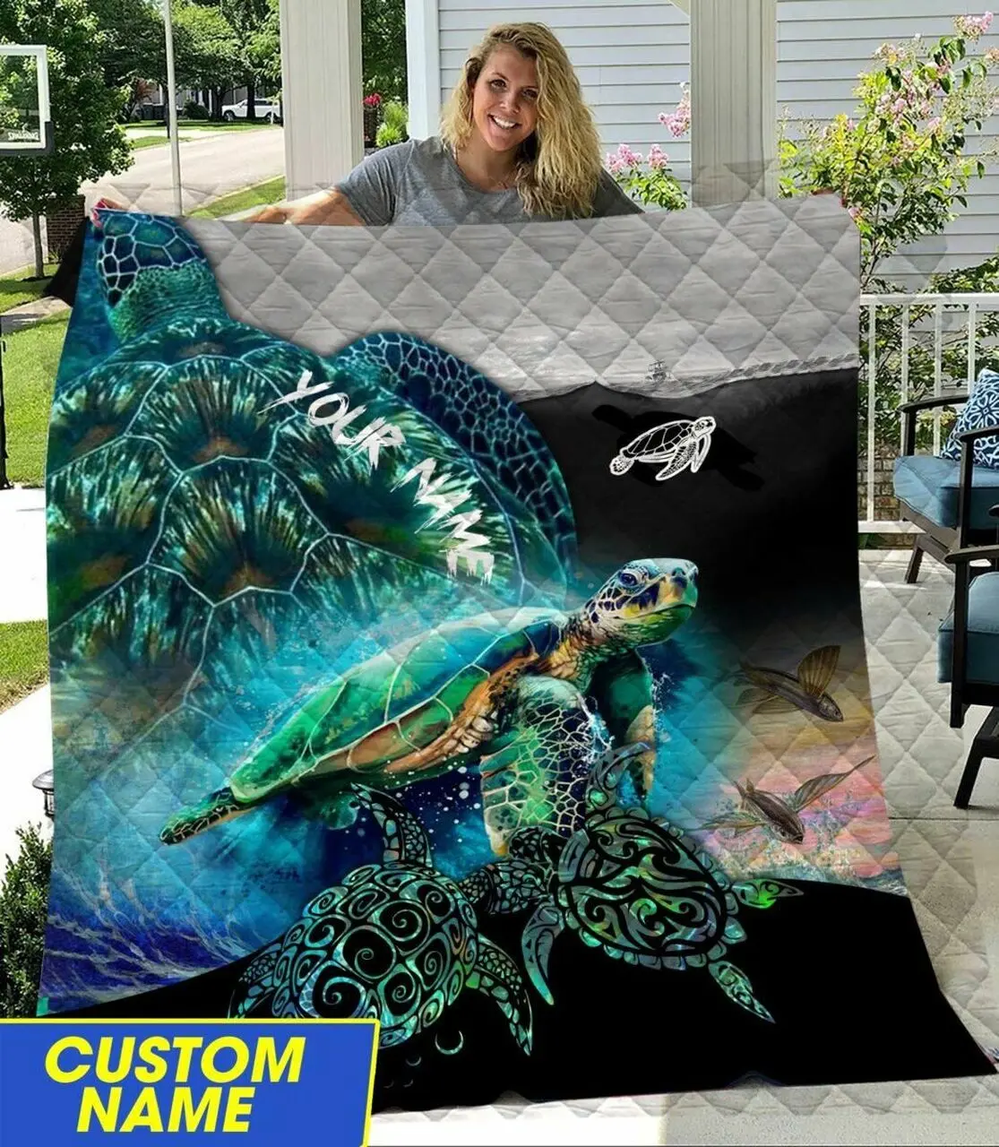Love Turtle Like Quilt Blanket and Home Decor