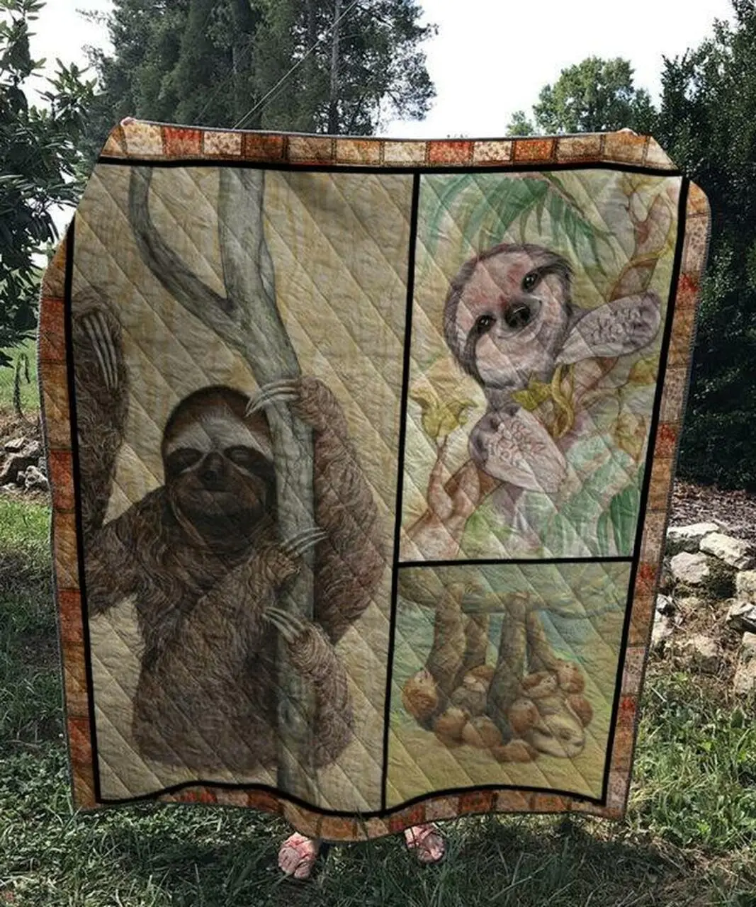 Love Yourself Sloth Quilt Blanket Quilt and Home Decor