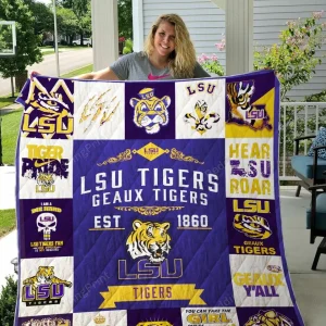 Lsu Tigers Quilt Blanket 01 and Home Decor