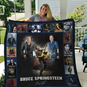 M Bruce Springsteen Quilt Blanket and Home Decor