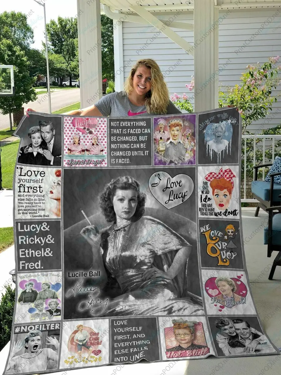 M I Love Lucy Quilt Blanket Ver 2 and Home Decor