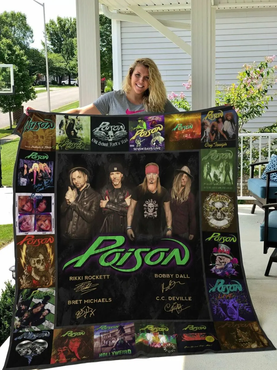 M Poison Quilt Blanket Ver 2 and Home Decor