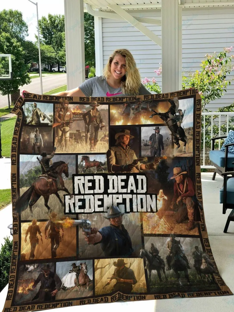 M Red Dead Redemption Quilt Blanket and Home Decor