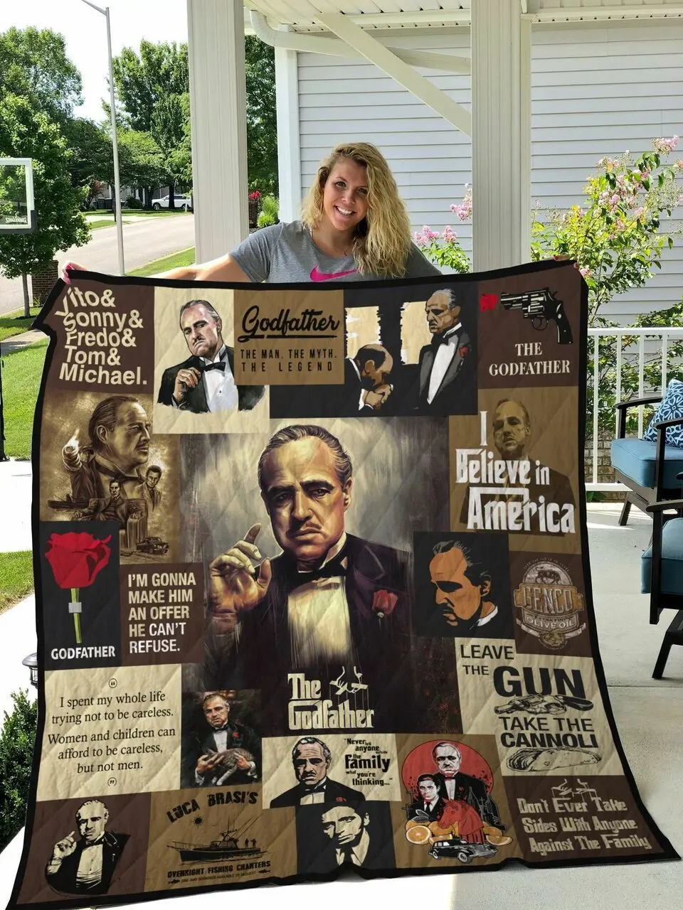 M The Godfather Quilt Blanket and Home Decor
