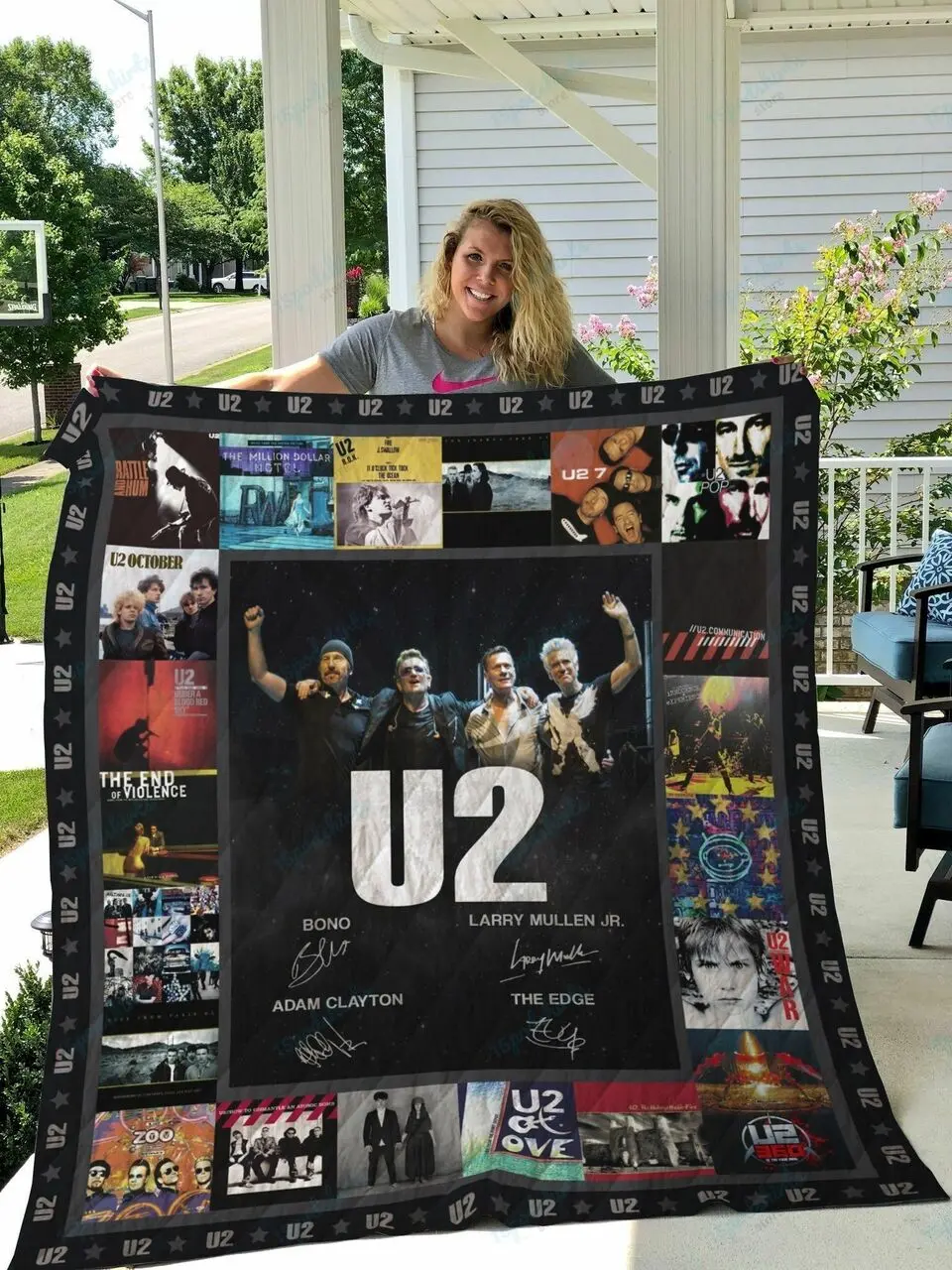 M U2 Quilt Blanket Ver 1 and Home Decor