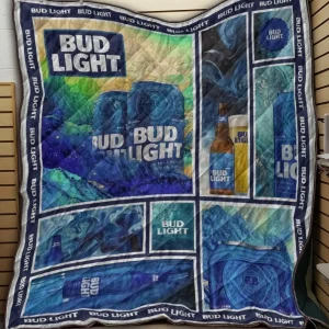 M290702 Bud Light Quilt Blanket Quilt and Home Decor