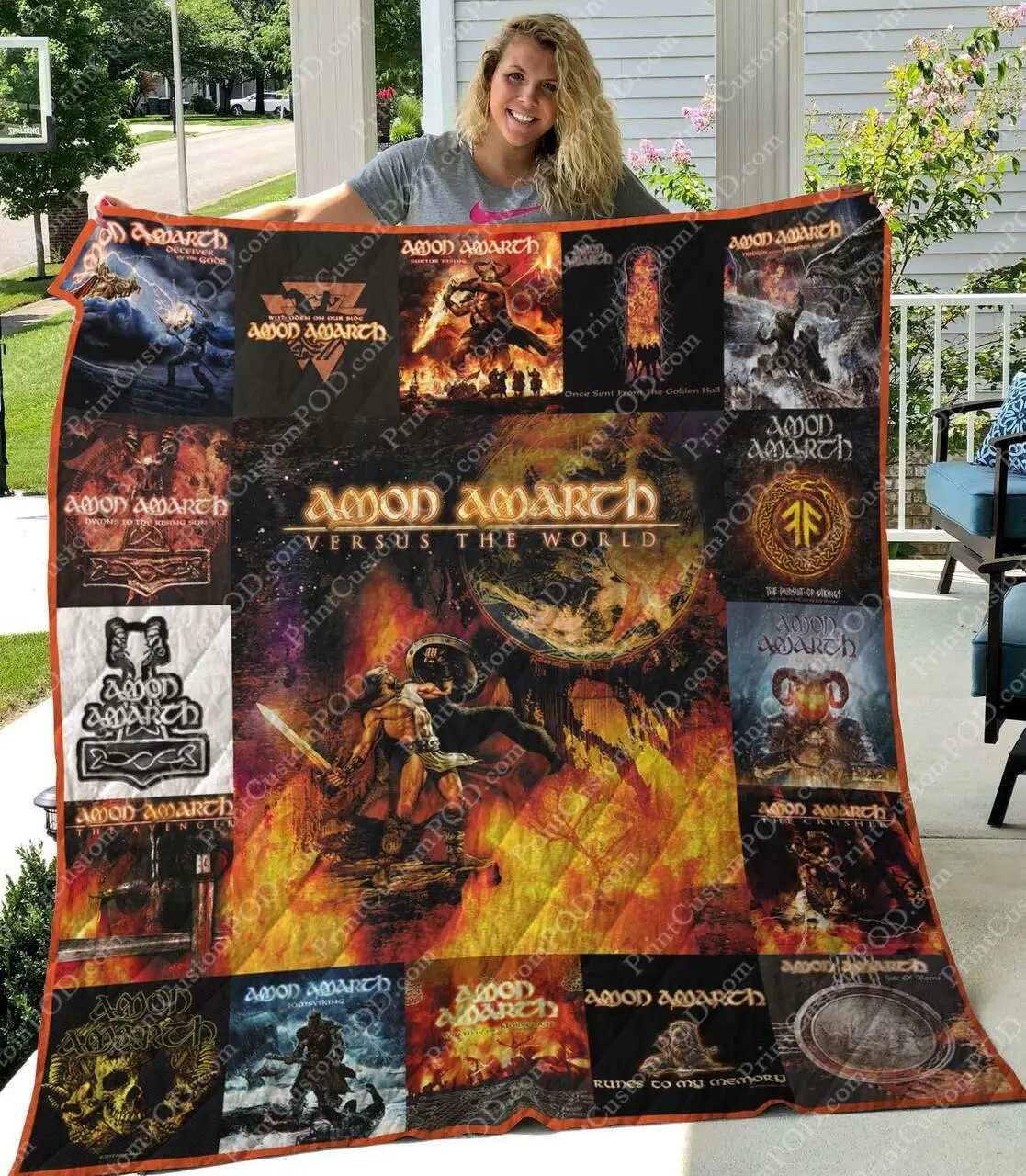M300702 Amon Amarth Quilt Blanket Quilt and Home Decor