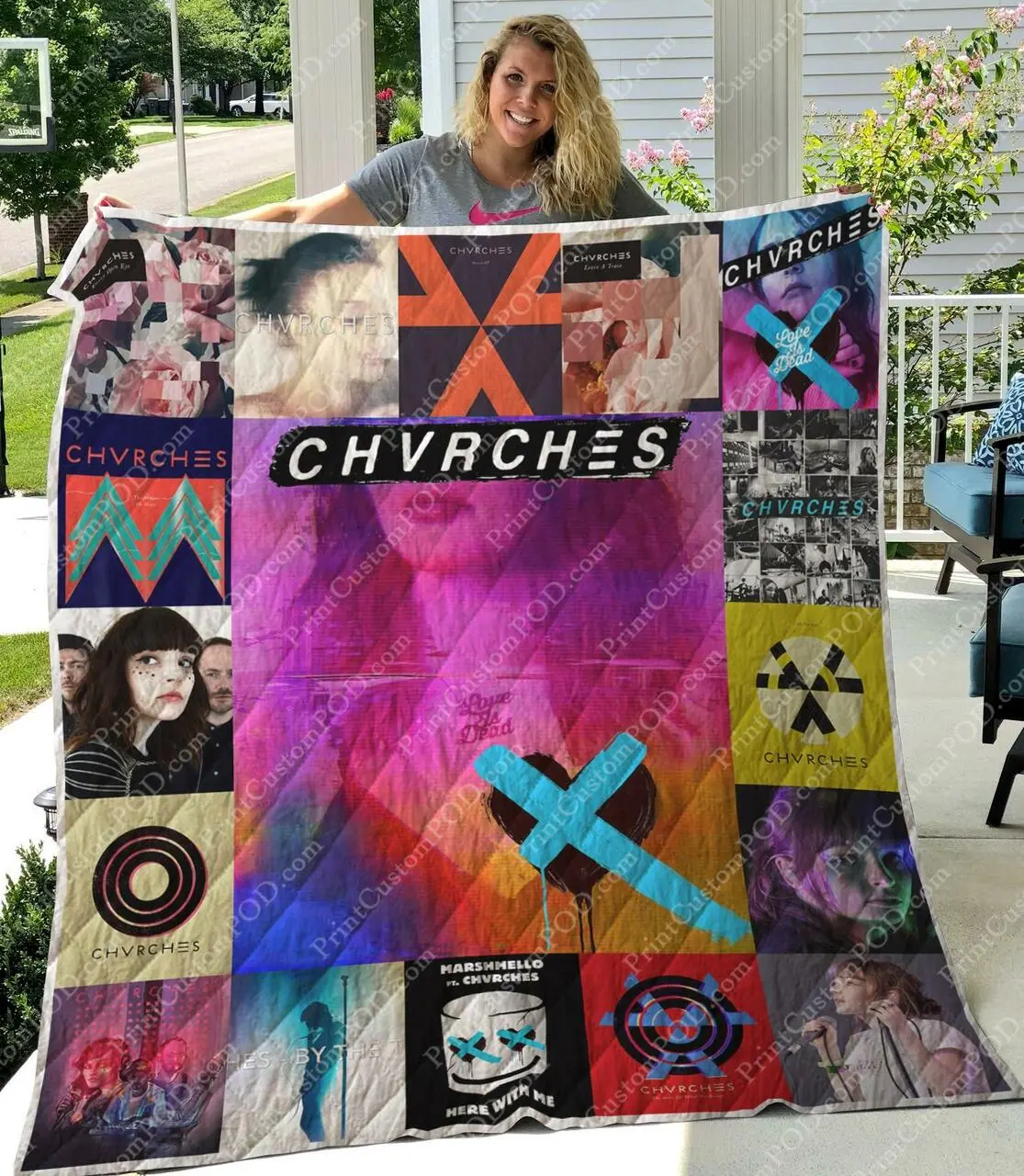 M300714 Chvrches Quilt Blanket Quilt and Home Decor