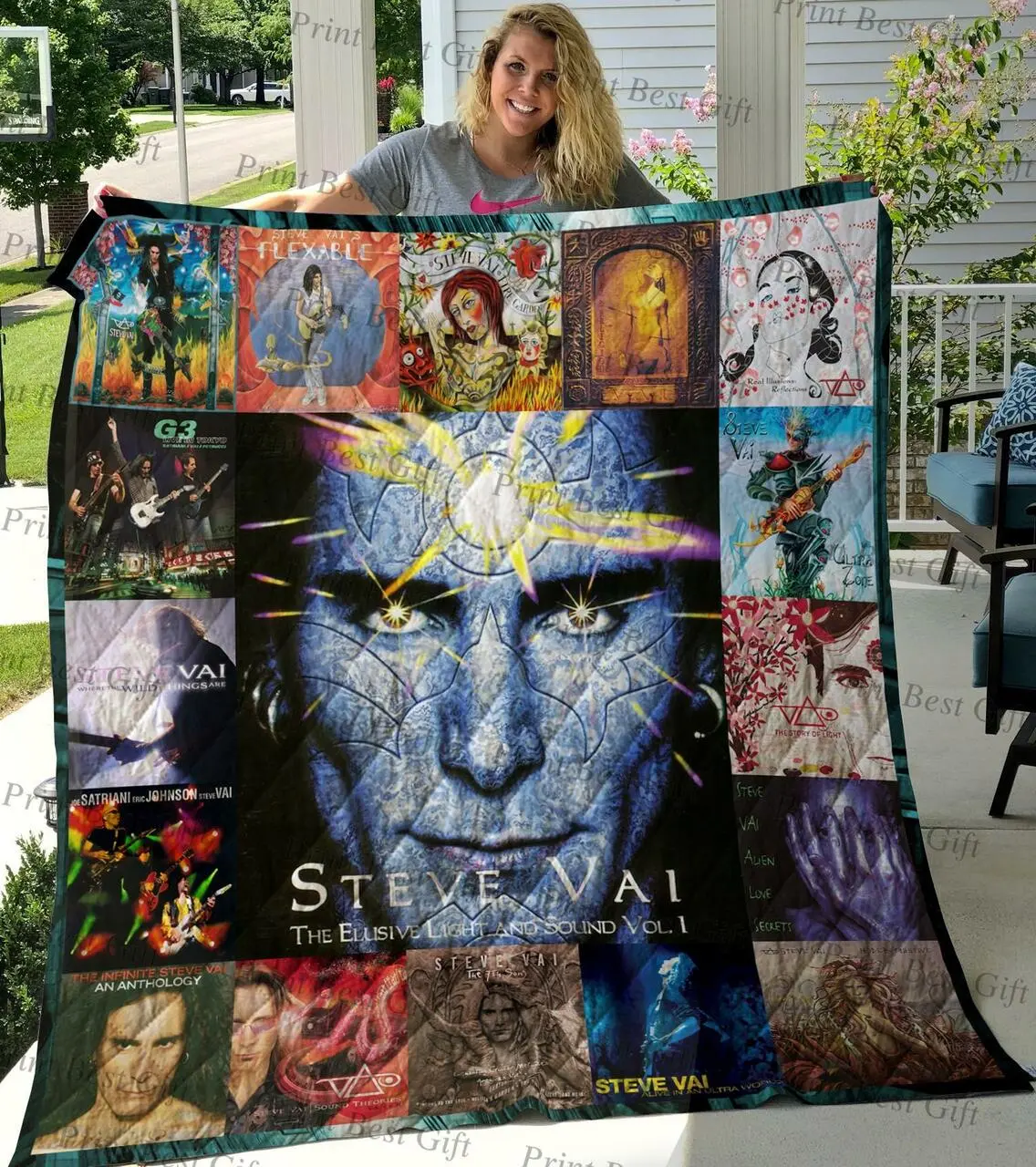 M310762 Steve Vai Quilt Blanket Quilt and Home Decor