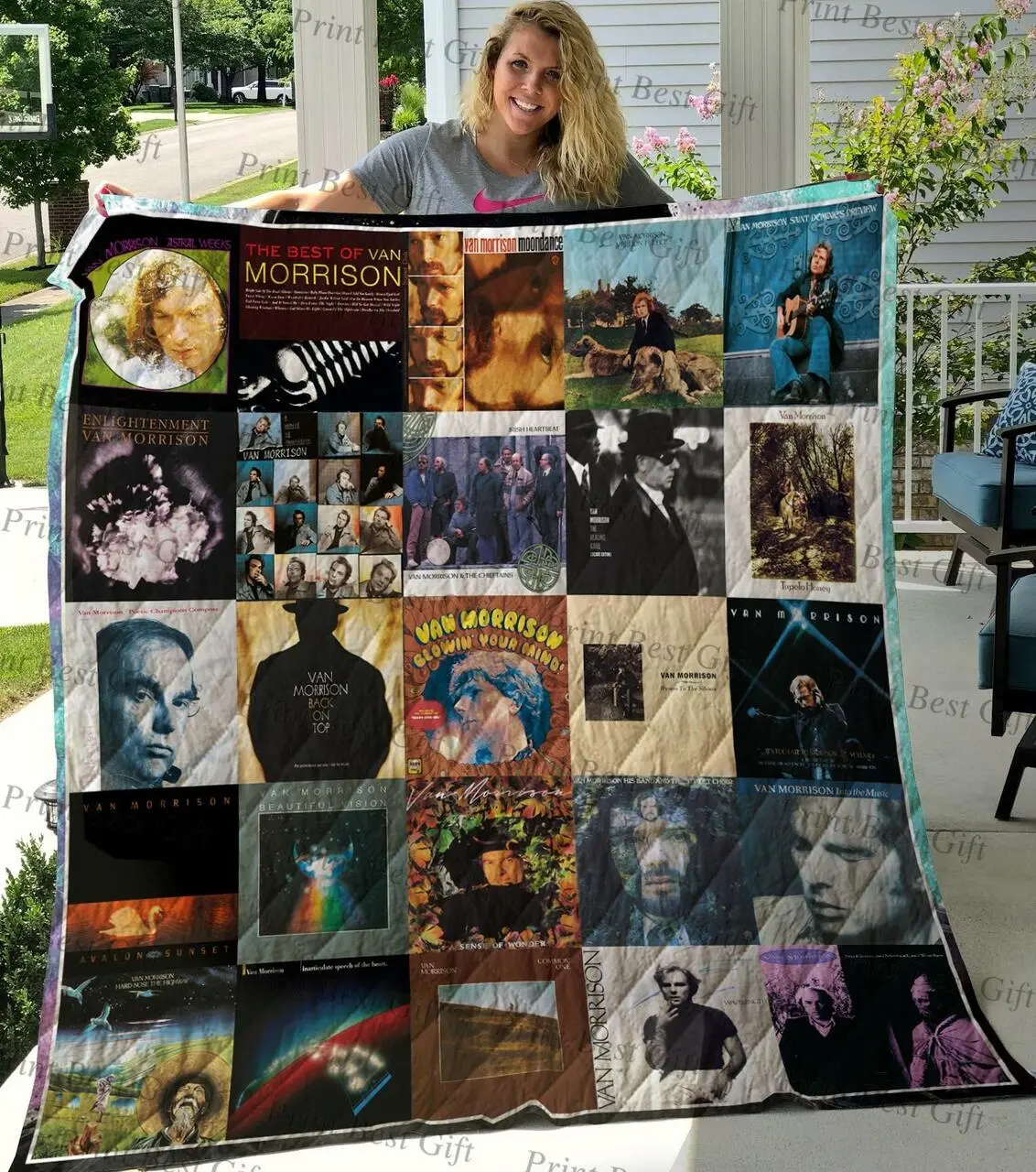 M310770 Van Morrison Quilt Blanket Quilt and Home Decor