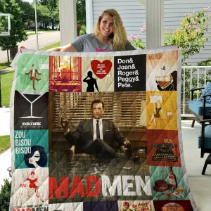 Mad Men Poster Quilt Blanket and Home Decor