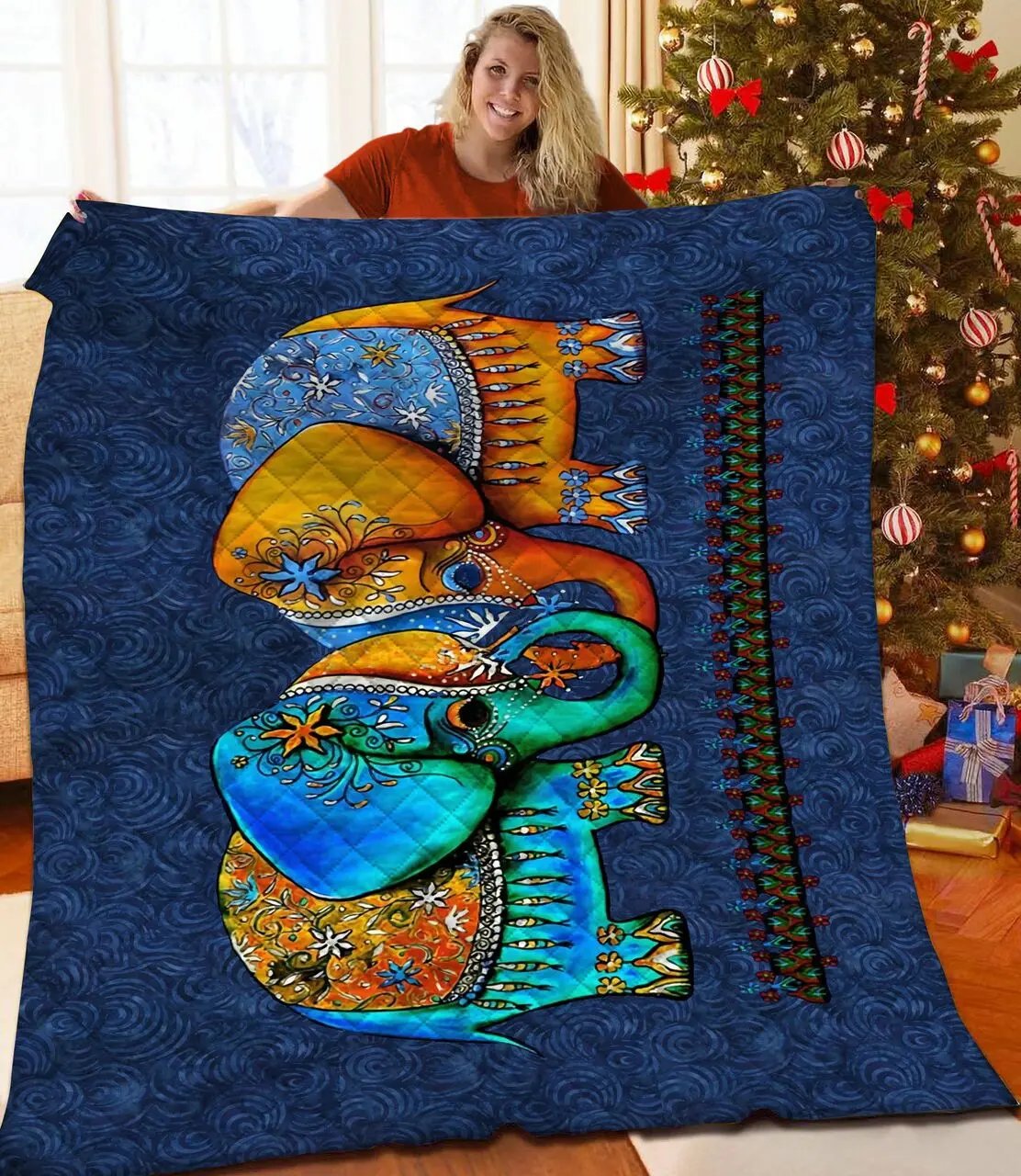 Mandala Elephant Quilt Gvj and Home Decor