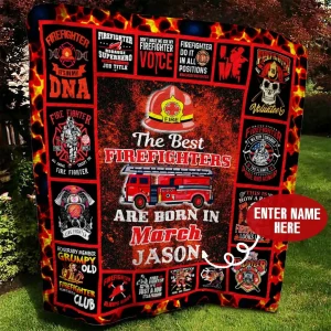 March Firefighter Personalized Quilt Blanket Bbb300539Sm and Home Decor