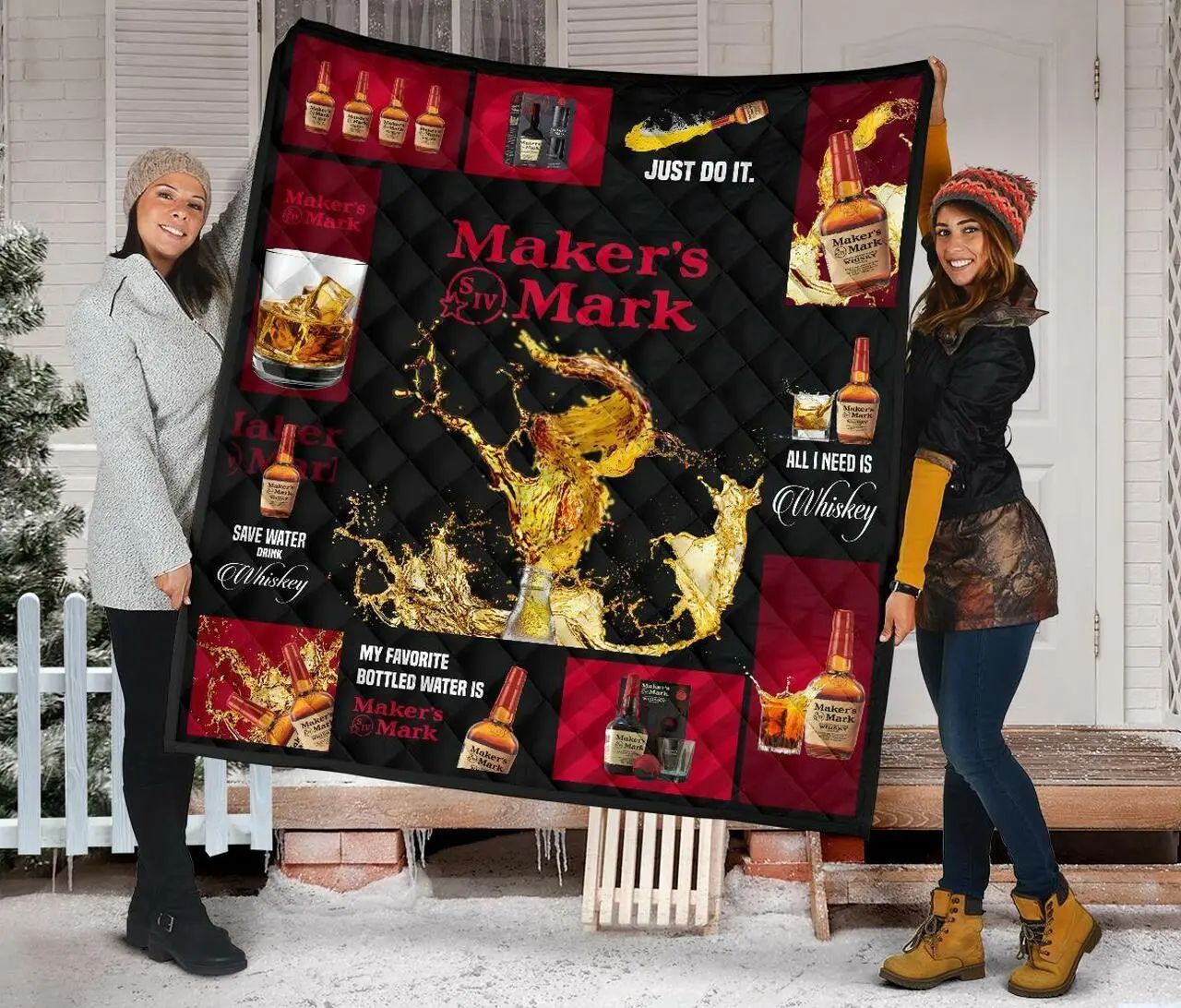 MarkerS Mark All I Need Is Whisky Gift Idea Quilt and Home Decor