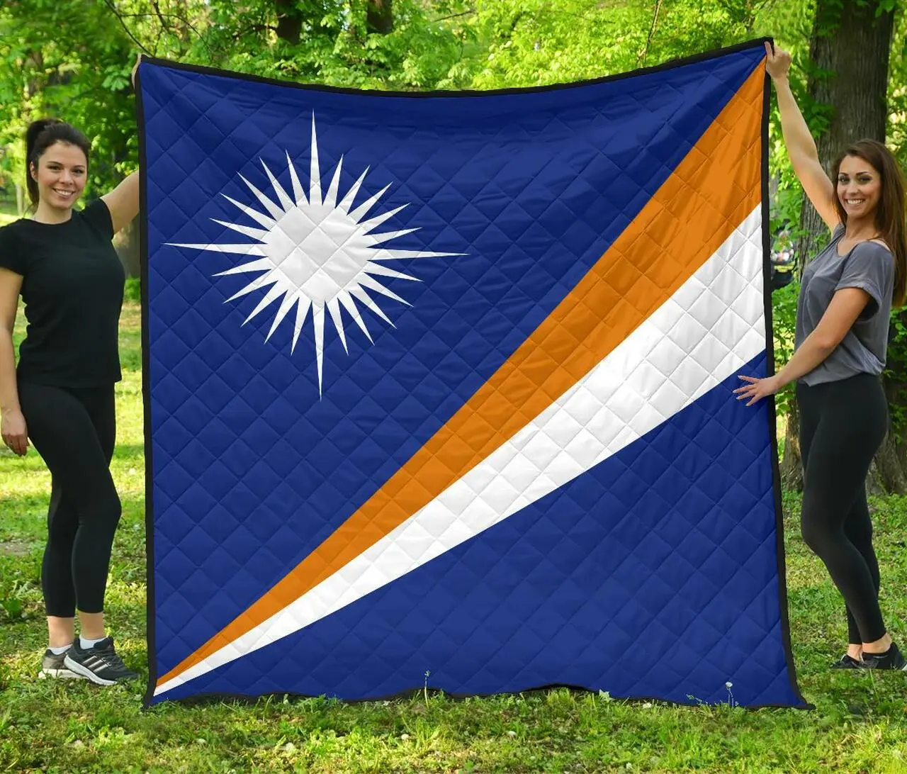 Marshall Islands Flag Premium Quilt A6 Quilt and Home Decor