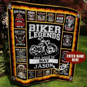 May Biker Personalized Quilt Blanket Bbb290579Sm and Home Decor