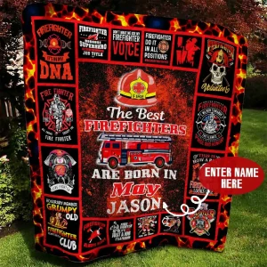 May Firefighter Personalized Quilt Blanket Bbb300540Sm and Home Decor