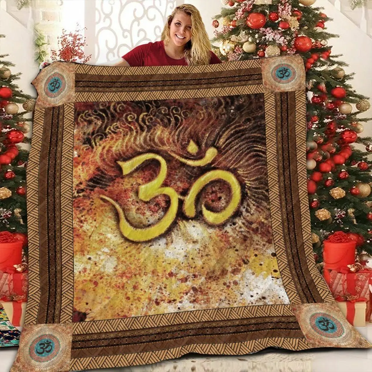 Meditation Peace Logo 3D Customized Quilt and Home Decor