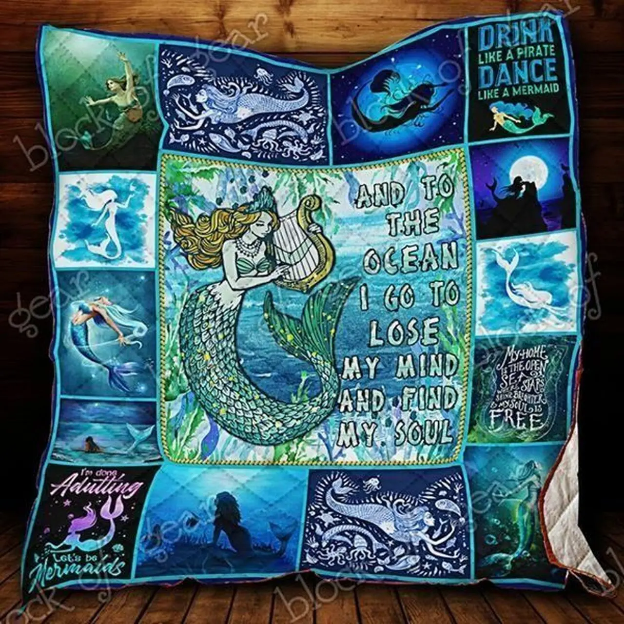 Mermaid Cld170774 Quilt Blanket and Home Decor