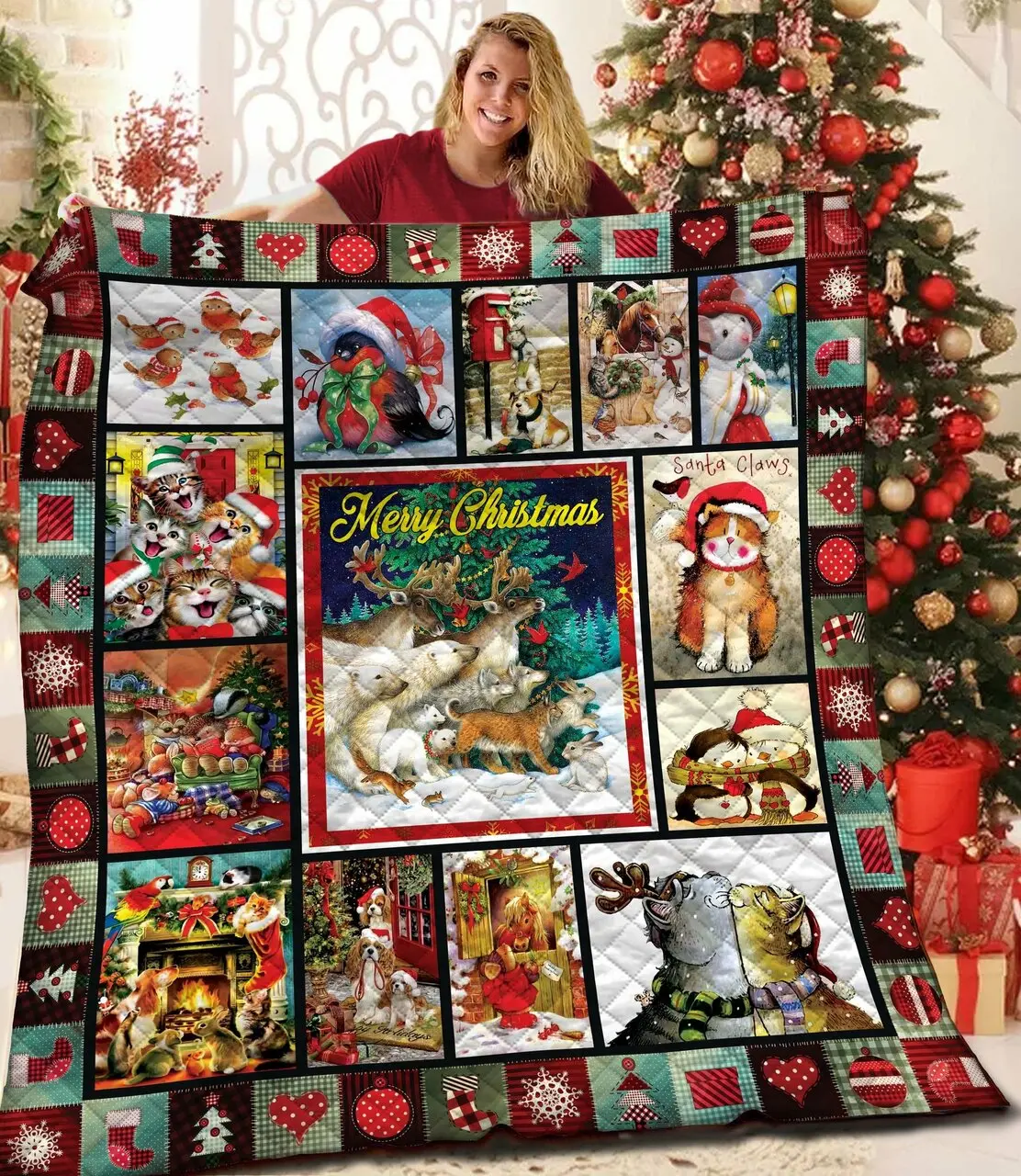 Merry Christmas Quilt Bap and Home Decor