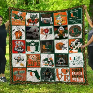 Miami Hurricanes Quilt Blanket and Home Decor