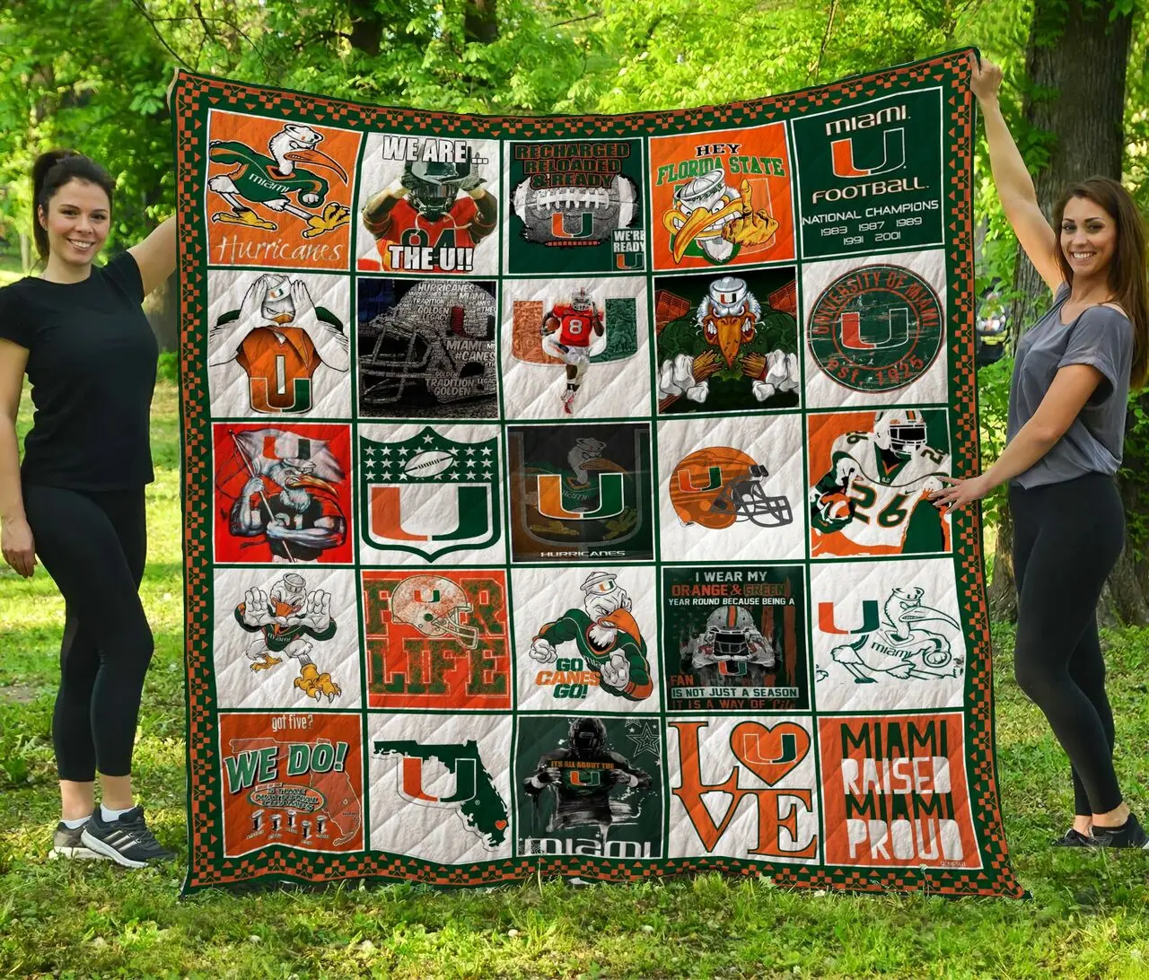 Miami Hurricanes Quilt Blanket and Home Decor