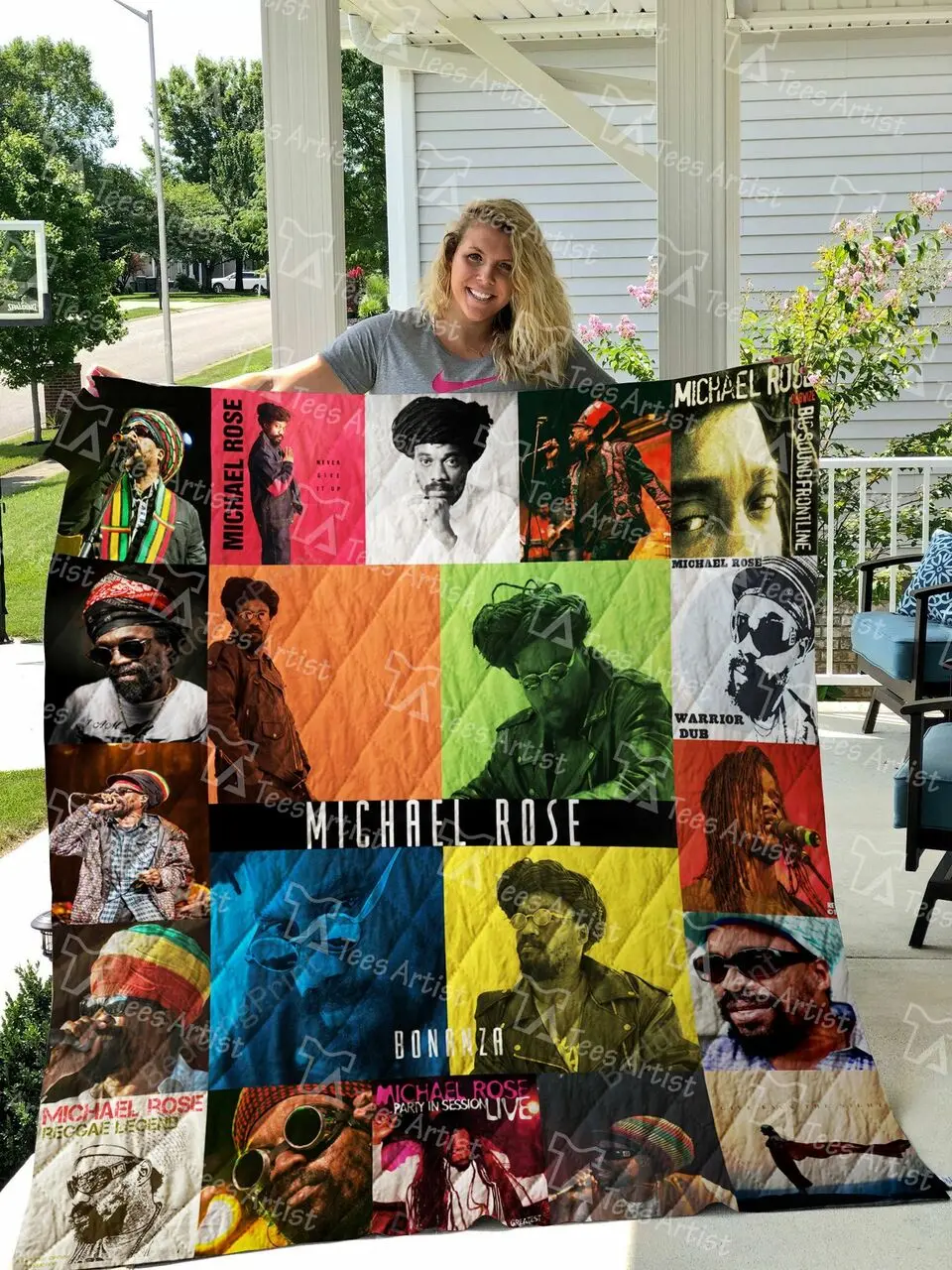 Michael Rose Quilt Blanket and Home Decor