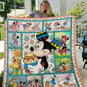Mickey Egg Easter Day Quilt Quilt and Home Decor