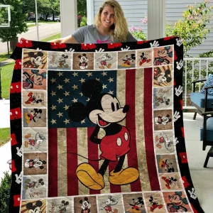 Mickey Mouse Flag Us Quilt and Home Decor