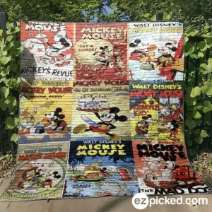 Mickey Poster Quilt Blanket Tt99 Quilt and Home Decor