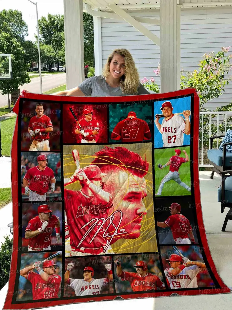 Mike Trout Quilt Blanket 01 and Home Decor
