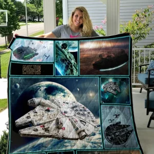 Millennium Falcon Quilt Blanket Ver 2 and Home Decor