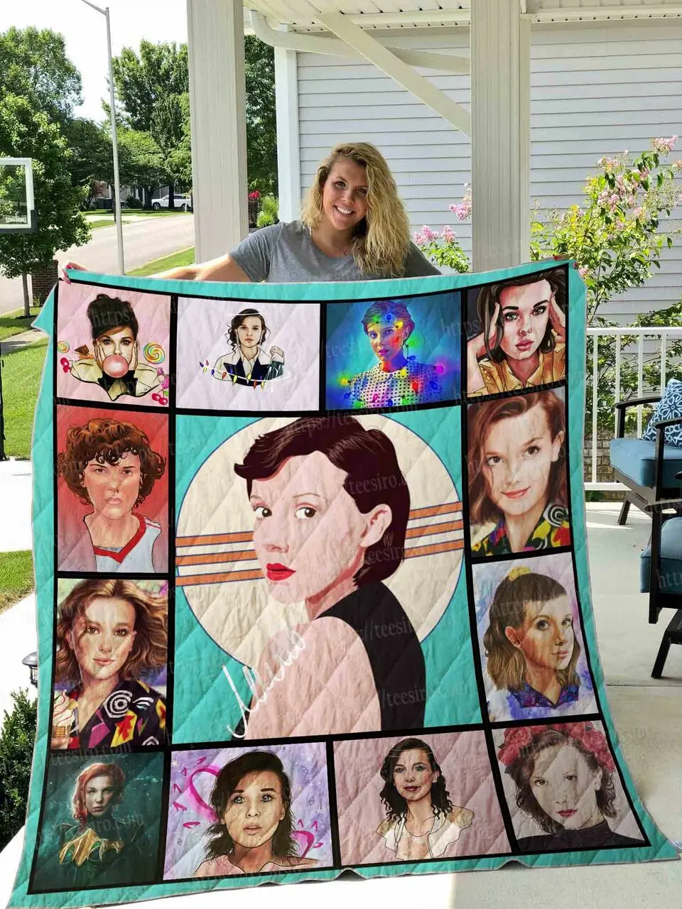 Millie Bobby Brown Quilt Blanket 01 and Home Decor